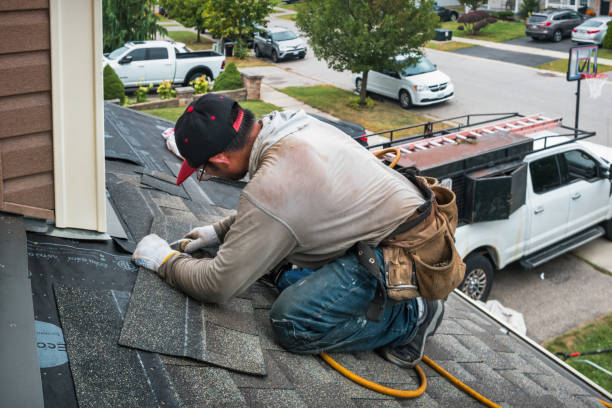 Professional Roofing technician working in Martindale, TX
